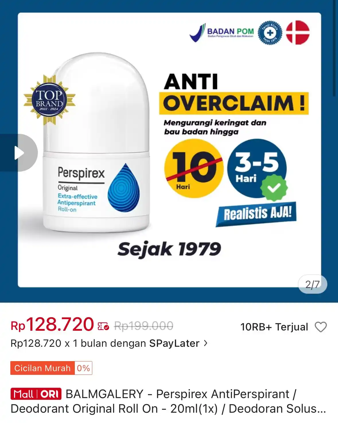 Image from Promo Diskon Shopee, Lazada, Gojek, Grab, dll: Temukan BALMGALERY - Perspirex AntiPerspirant / Deodorant Original Rol...
