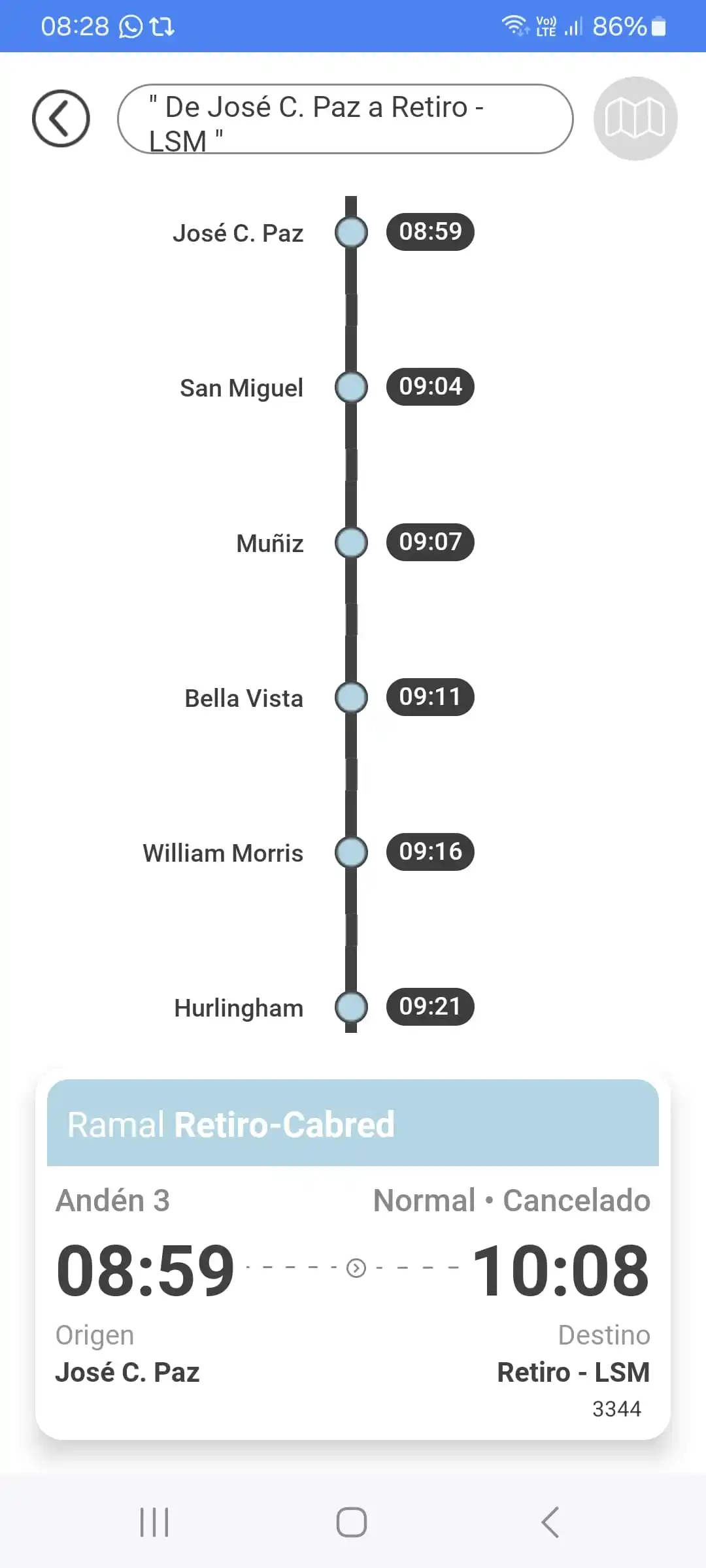 Image from Usuario De La LSM: Tren de 8:59 que salía de José C Paz con destino a Retiro fue CANCELAD...