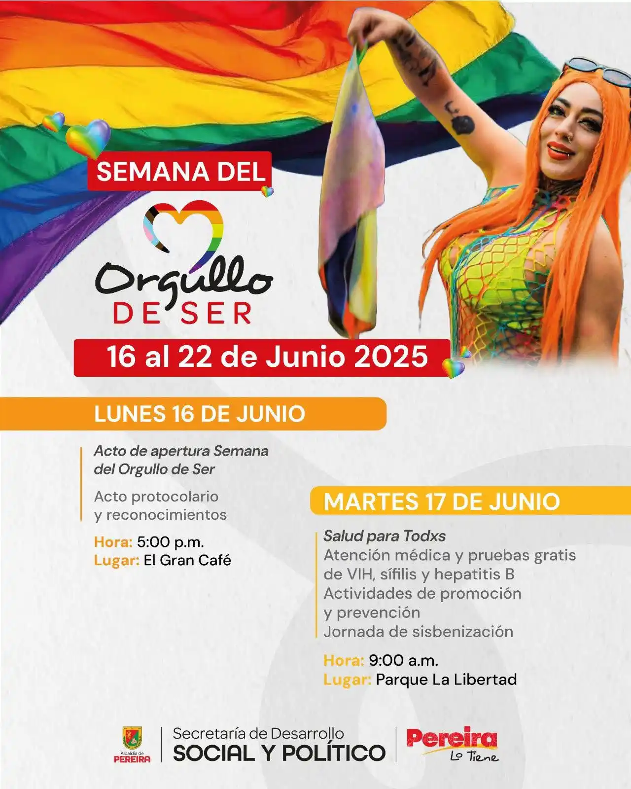 Image from Alcaldía de Pereira : ALCALDÍA DE PEREIRA CELEBRA LA SEMANA DEL ORGULLO DE SER  🌈 Del 16 al...