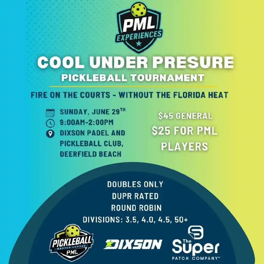 Image from Florida Pickleball Tournaments: ➡️ "Cool Under Pressure" Pickleball tournament in Deerfield Beach, FL ...