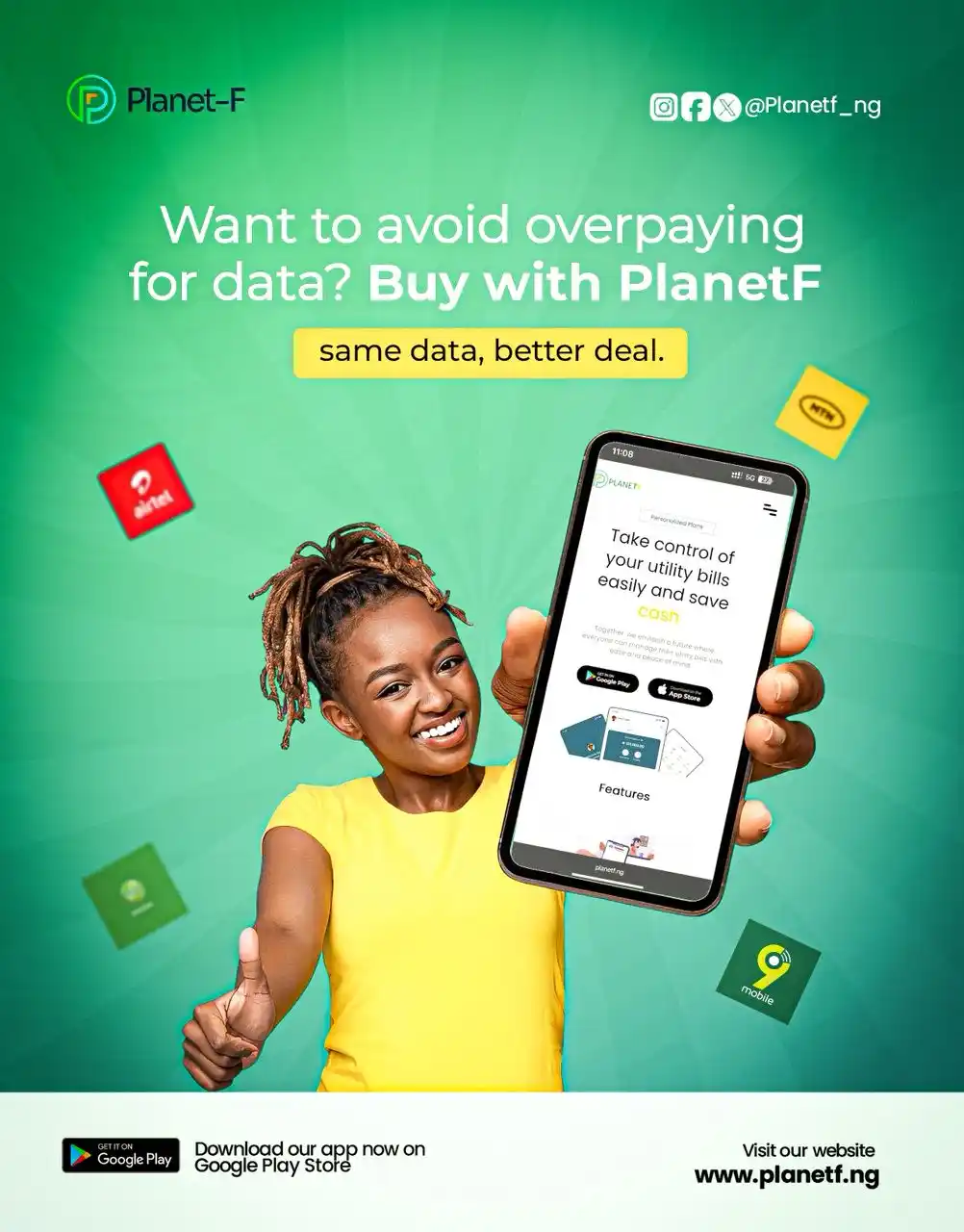 Image from PlanetF_Nigeria: Data isn't expensive  Check www.planetf.ng...