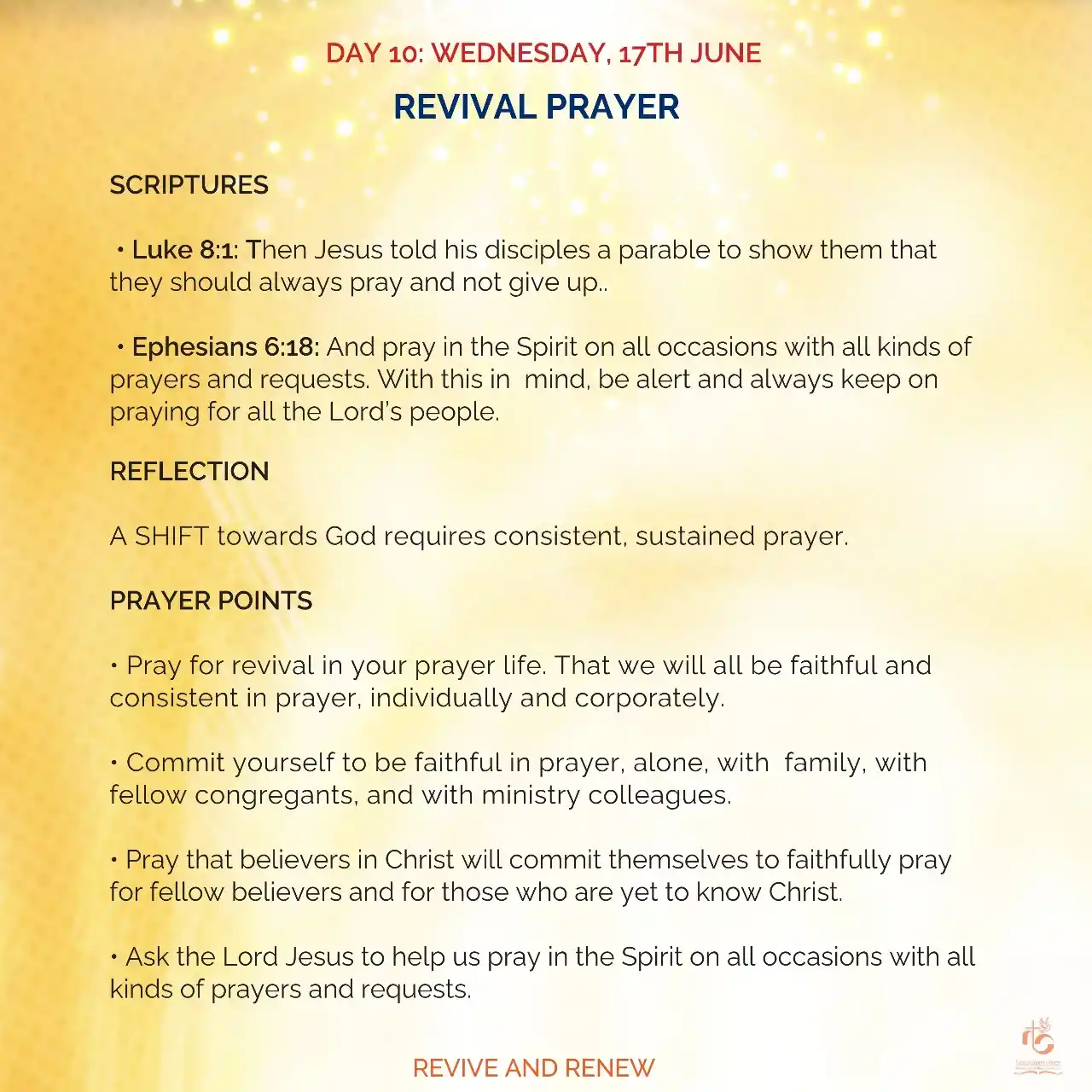 Image from Nairobi Baptist Church, Ngong Road: 🔥 *DAY 10 – REVIVAL PRAYER* 📆 Wednesday, 17th June  📖 Ephesians 6:1...