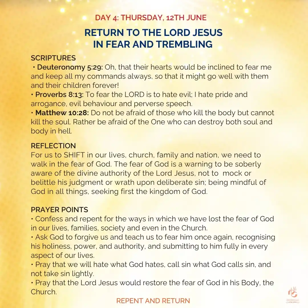Image from Nairobi Baptist Church, Ngong Road: 📅 Day 4 – Thursday, 12th June 👑 Theme: *Return to the Lord Jesus in ...