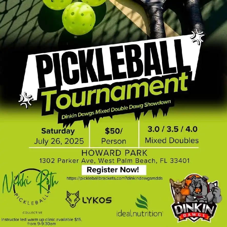 Image from Florida Pickleball Tournaments: ➡️ "Dinkin Dawgs Mixed Doubles" Pickleball tournament in West Palm Bea...