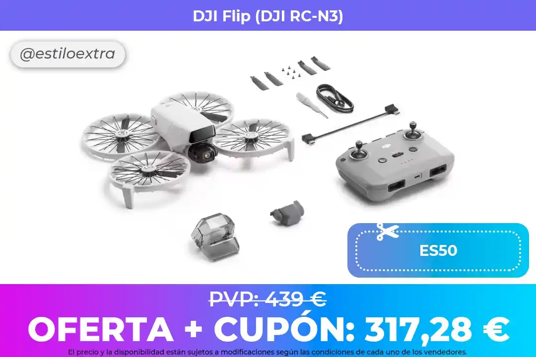 Image from EstiloExtra: 📣 *DJI Flip (DJI RC-N3) - Dron con cámara 4K UHD con estabilización, ...