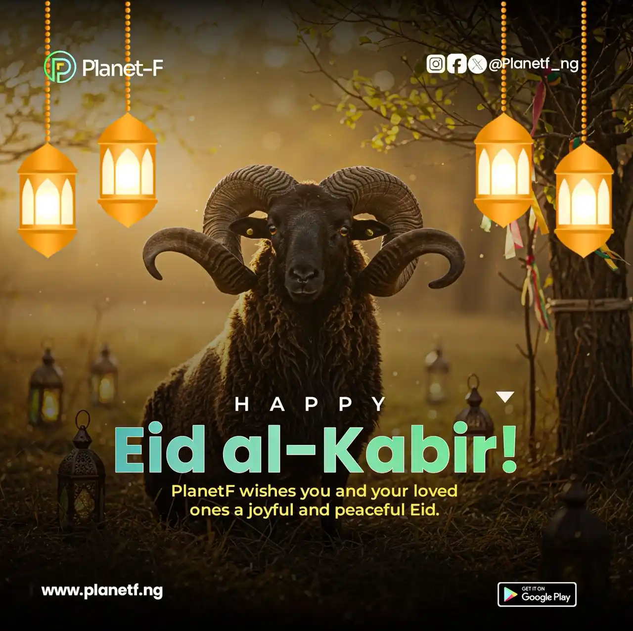 Image from PlanetF_Nigeria: 🌙 Eid al-Kabir Mubarak! 🕌  To all our Muslim Family, we at PlanetF c...