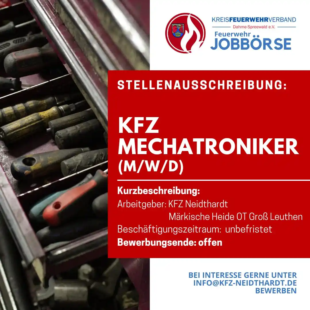 Image from News Kreisfeuerwehrverband und Kreisjugendfeuerwehr Dahme-Spreewald: In unserer Feuerwehr Jobbörse präsentieren wir Euch regelmäßig neue St...