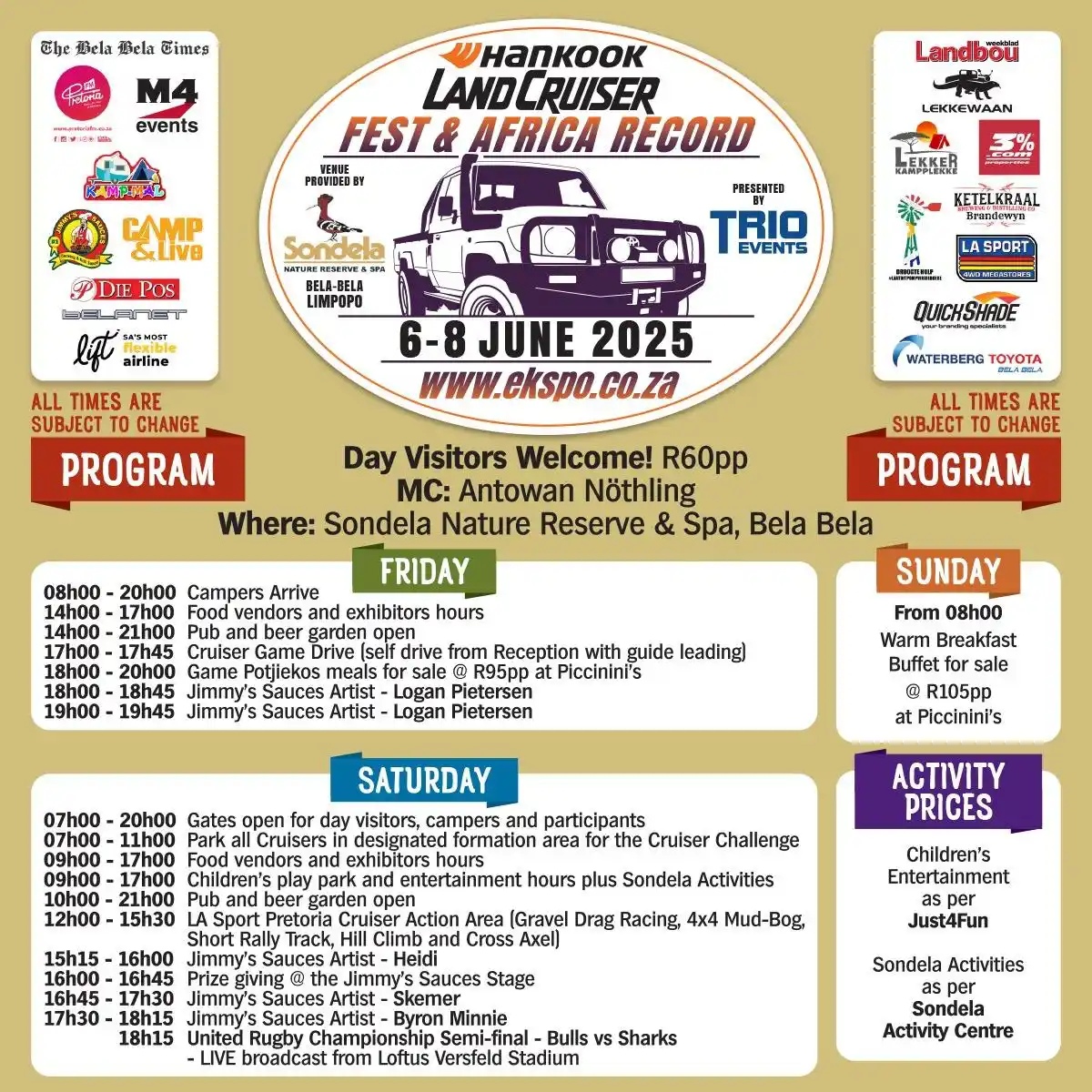 Image from Sondela News: 🎉 Join Us at Sondela This Weekend! 🚙💨 Get ready for adventure, laug...
