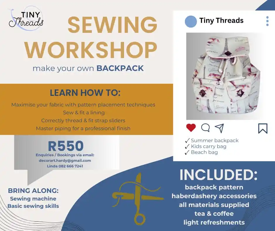 Image from Markets and Events Around Cape Town: Join us for a morning of fun and creativity  Sewing workshop - 16 July...