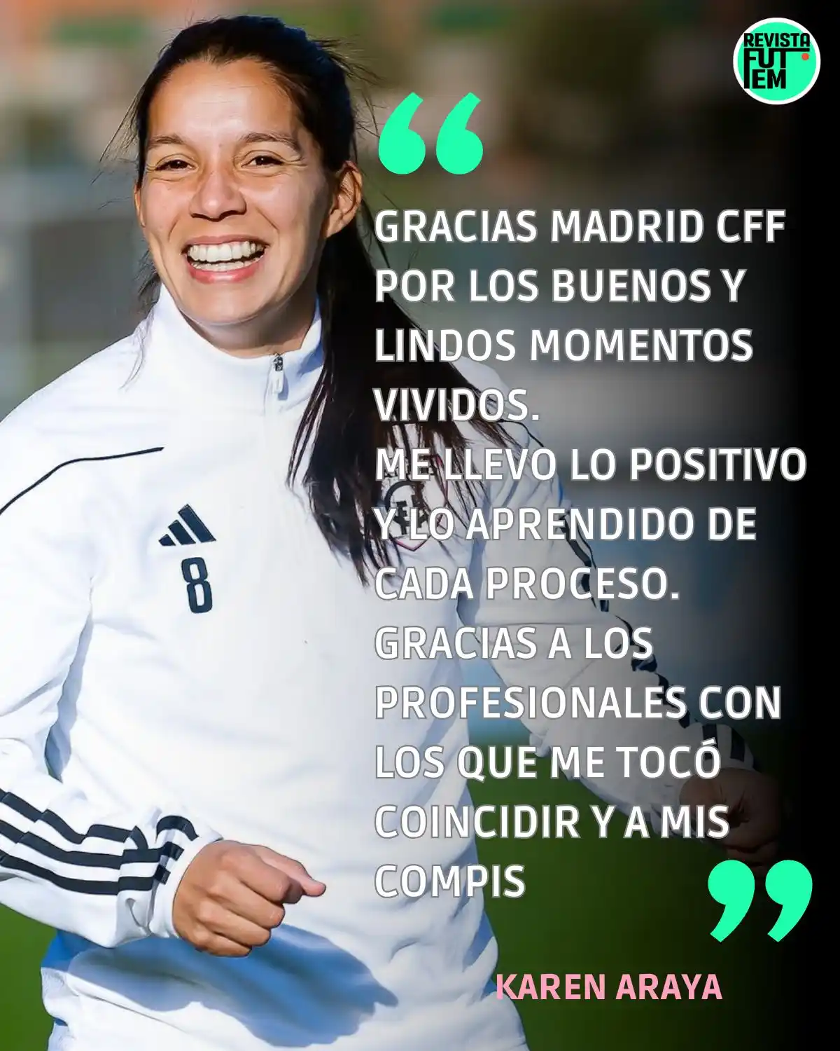 Image from Revista FutFem: Karen Araya se despidió del Madrid CFF por sus redes sociales. No hay ...