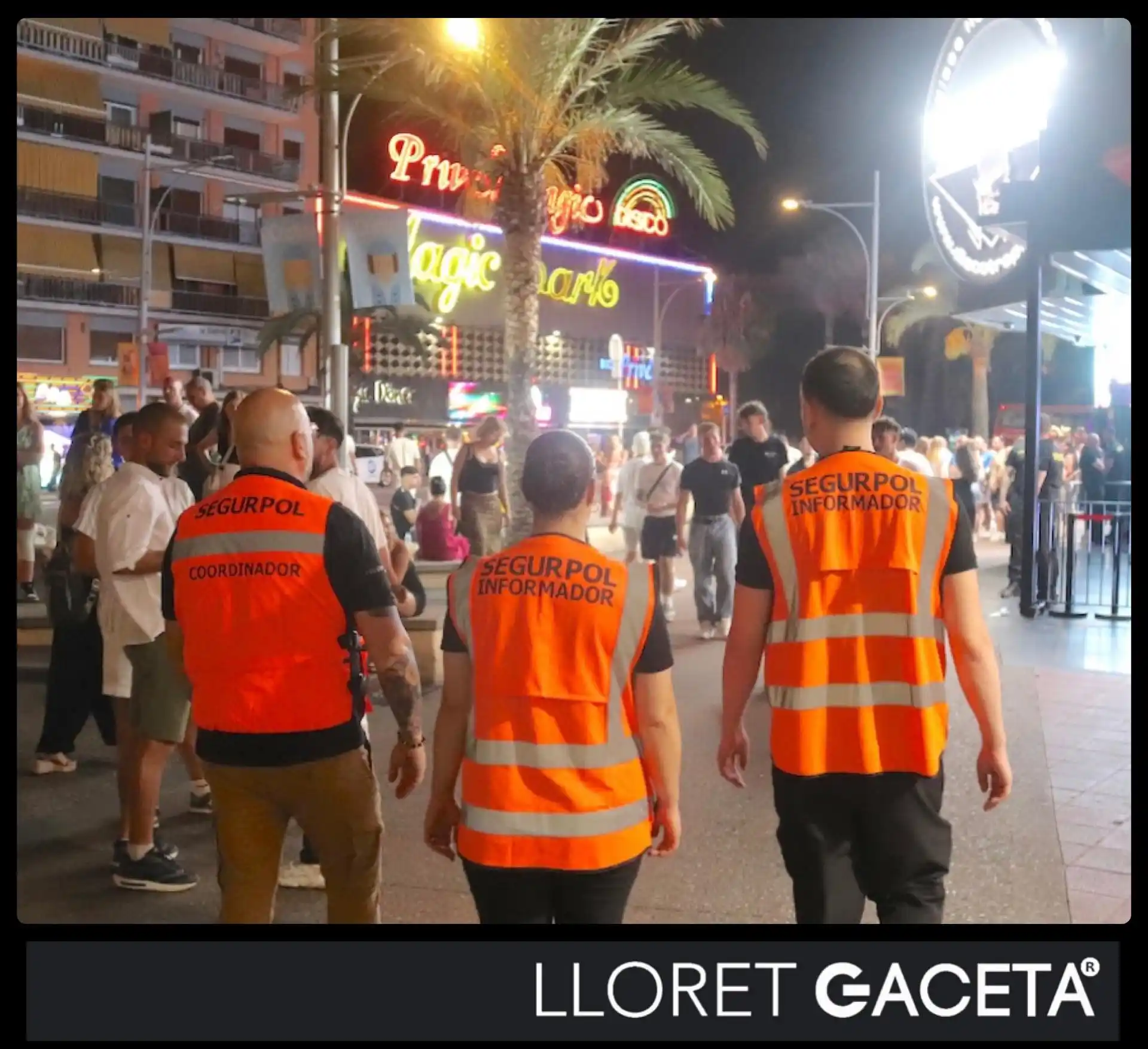 Image from Lloret Gaceta: “Lloret Actua” amb 18 auxiliars per controlar les nits d’estiu amb una...