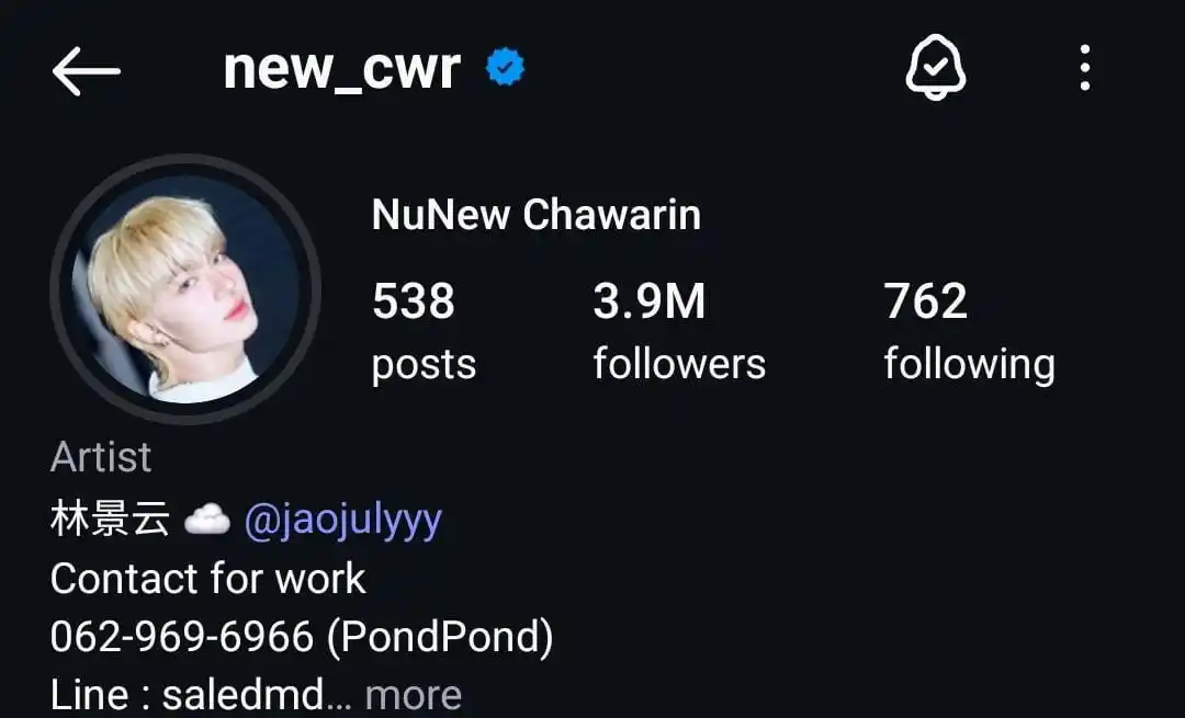 Image from ZeeNuNew's Update: NuNew ganti profile IG 🫰🏻...