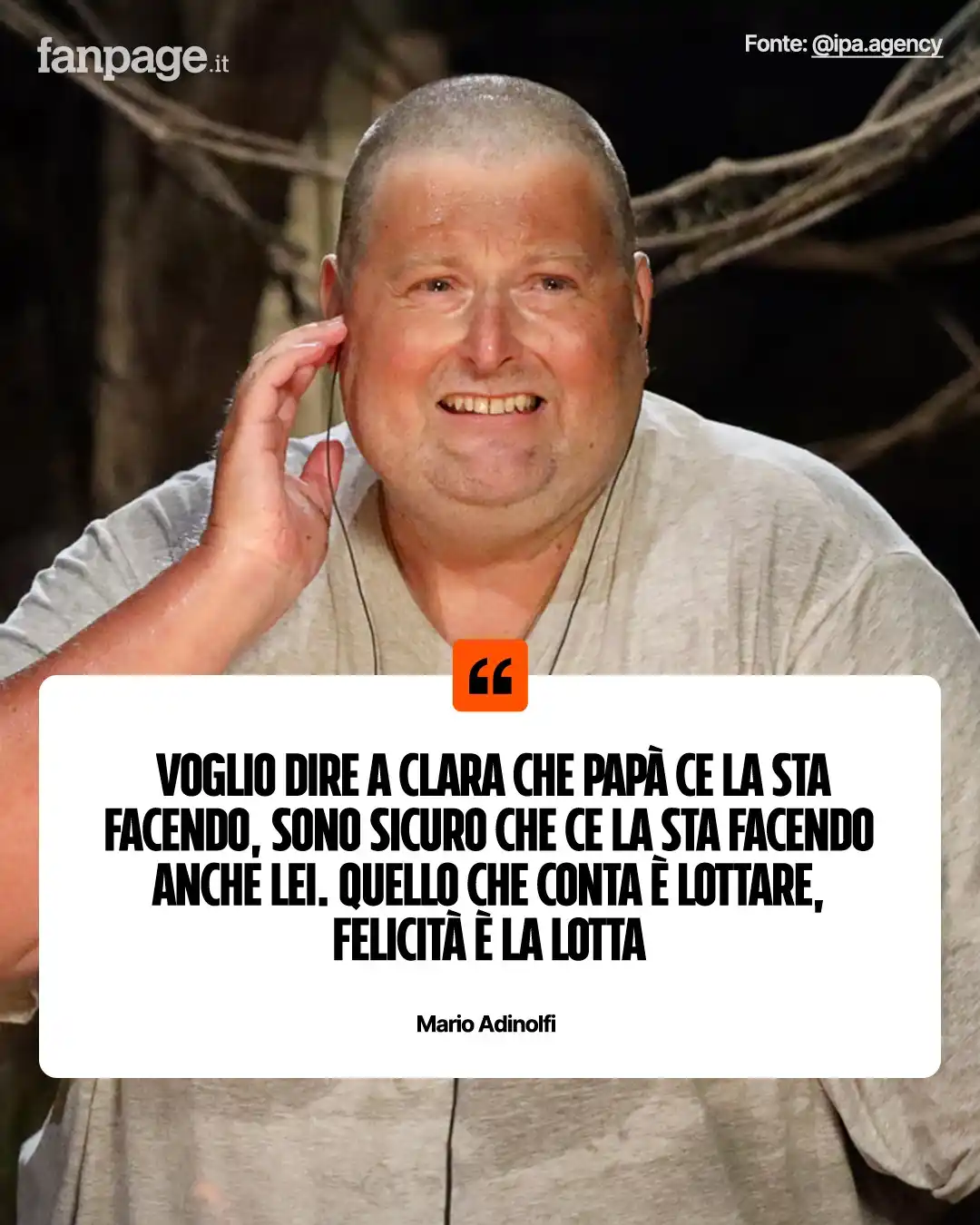 Image from Spettacolo Fanpage.it: *“Papà ce la sta facendo, spero anche tu”* Mario Adinolfi all’Isola i...
