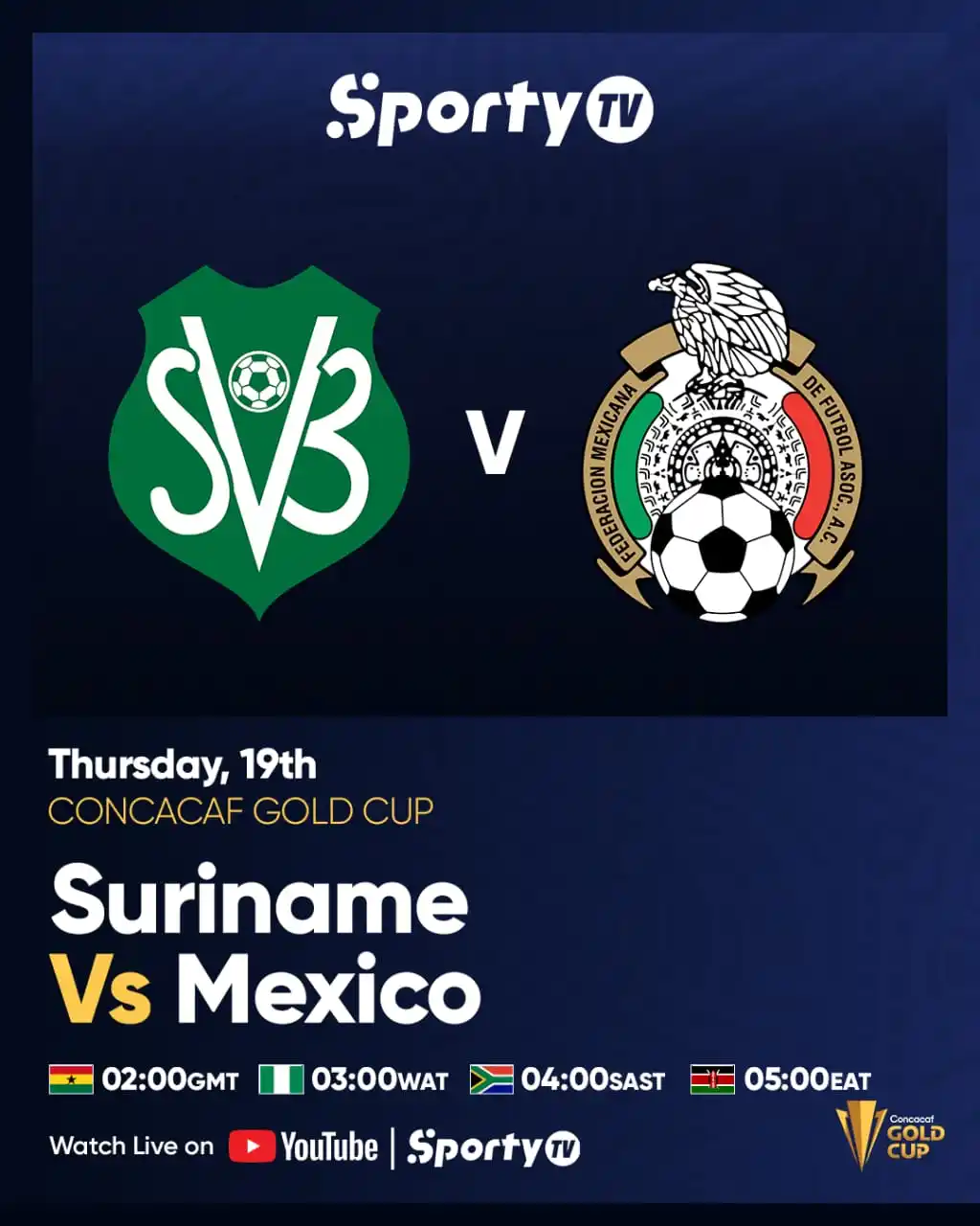 Image from SportyTV: 🇸🇷 Suriname 🆚 Mexico 🇲🇽...