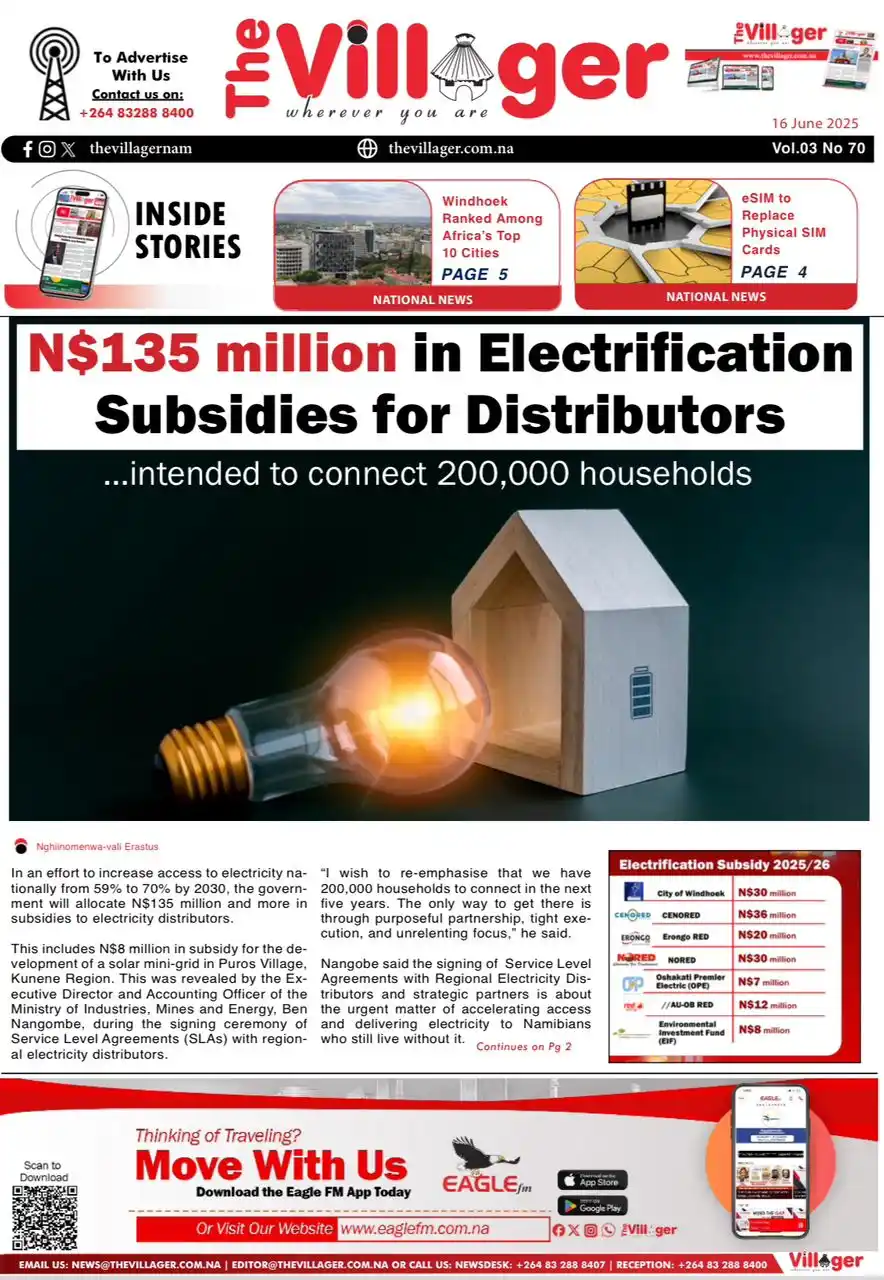 Image from Eagle Media House: The Villager 16 June 2025  https://epaper.thevillager.com.na/books/dln...