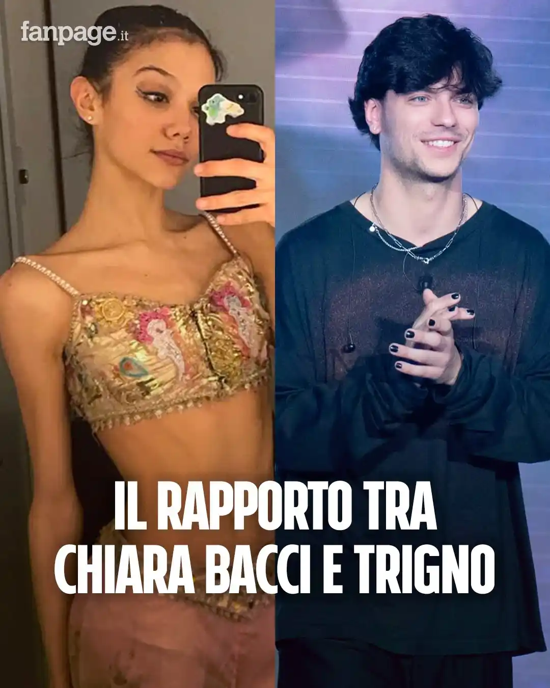 Image from Spettacolo Fanpage.it: “TrigNo e Chiara Bacci in crisi dopo Amici24”. La risposta del cantant...