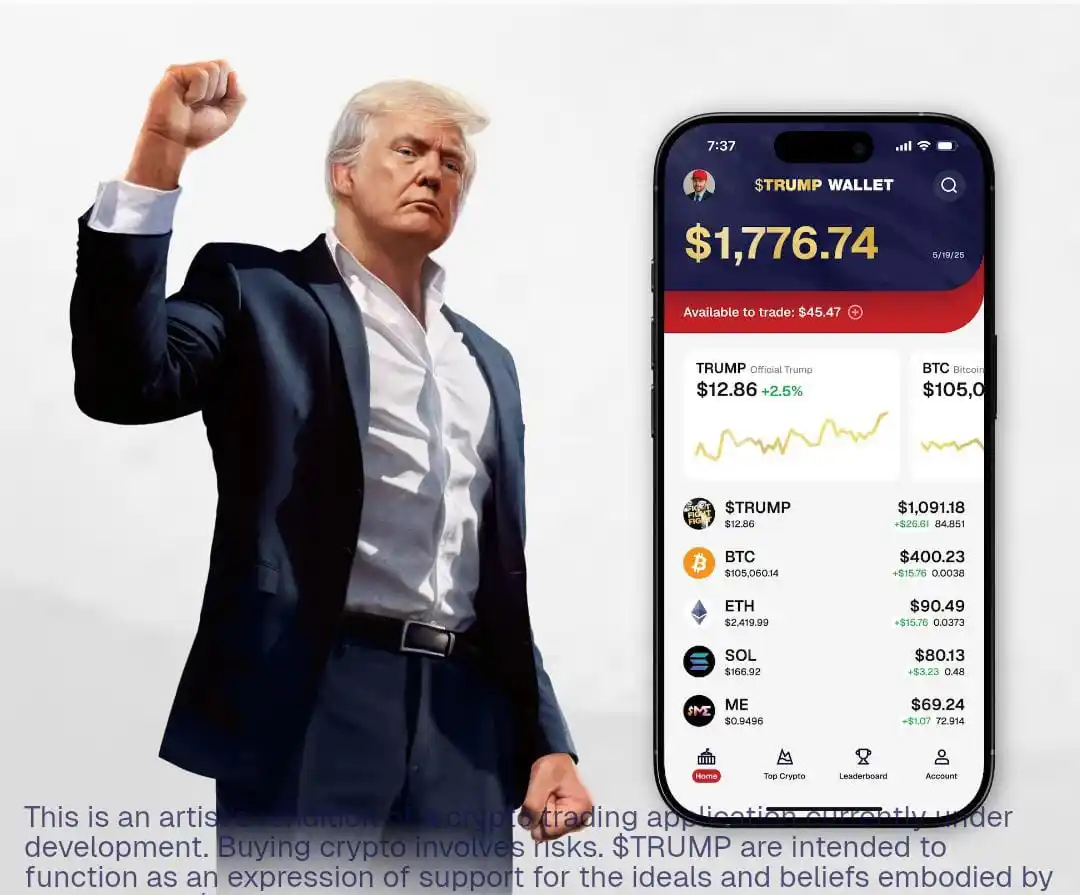 Image from 𝙀𝙖𝙧𝙣𝙞𝙣𝙜 𝙒𝙞𝙩𝙝 𝙐𝙨𝙖𝙢𝙖 💛: *Trump Wallet* Backed By MagicEden  Join Trump Wallet Waitlist for a c...
