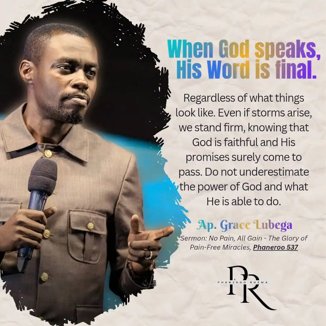 Image from Phaneroo Rhema: When God speaks, His Word is final.  Regardless of what things look li...
