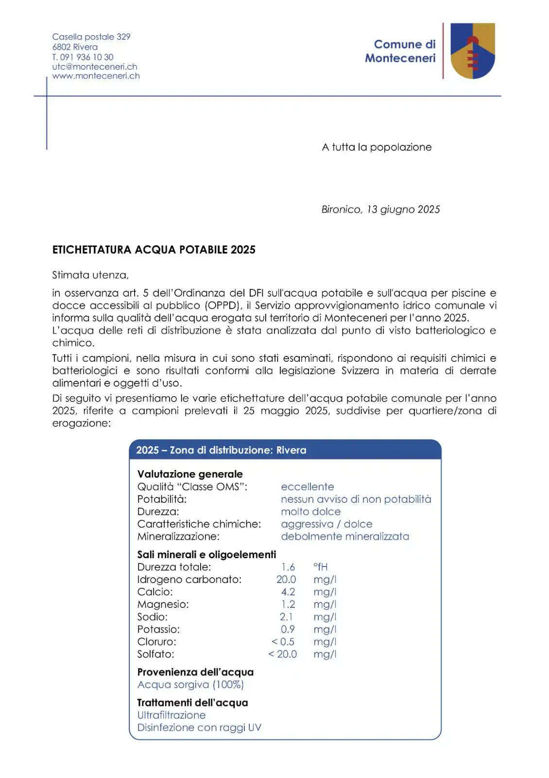 Comune di Monteceneri post