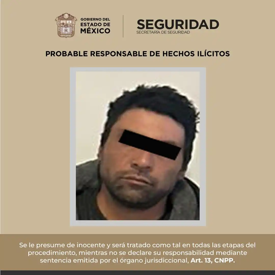 Image from Secretaría de Seguridad del Edomex : En Metepec 📍, policías estatales detuvieron a un probable implicado e...