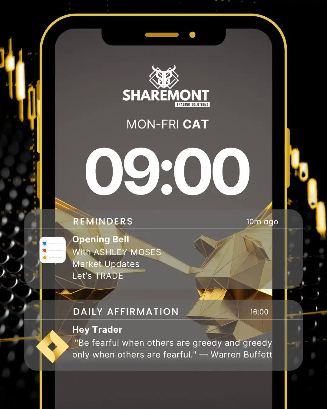 Image from Sharemont: Good morning ☕☕ 📢 TD Markets Opening Bell at 9AM🔔 Start your trading...