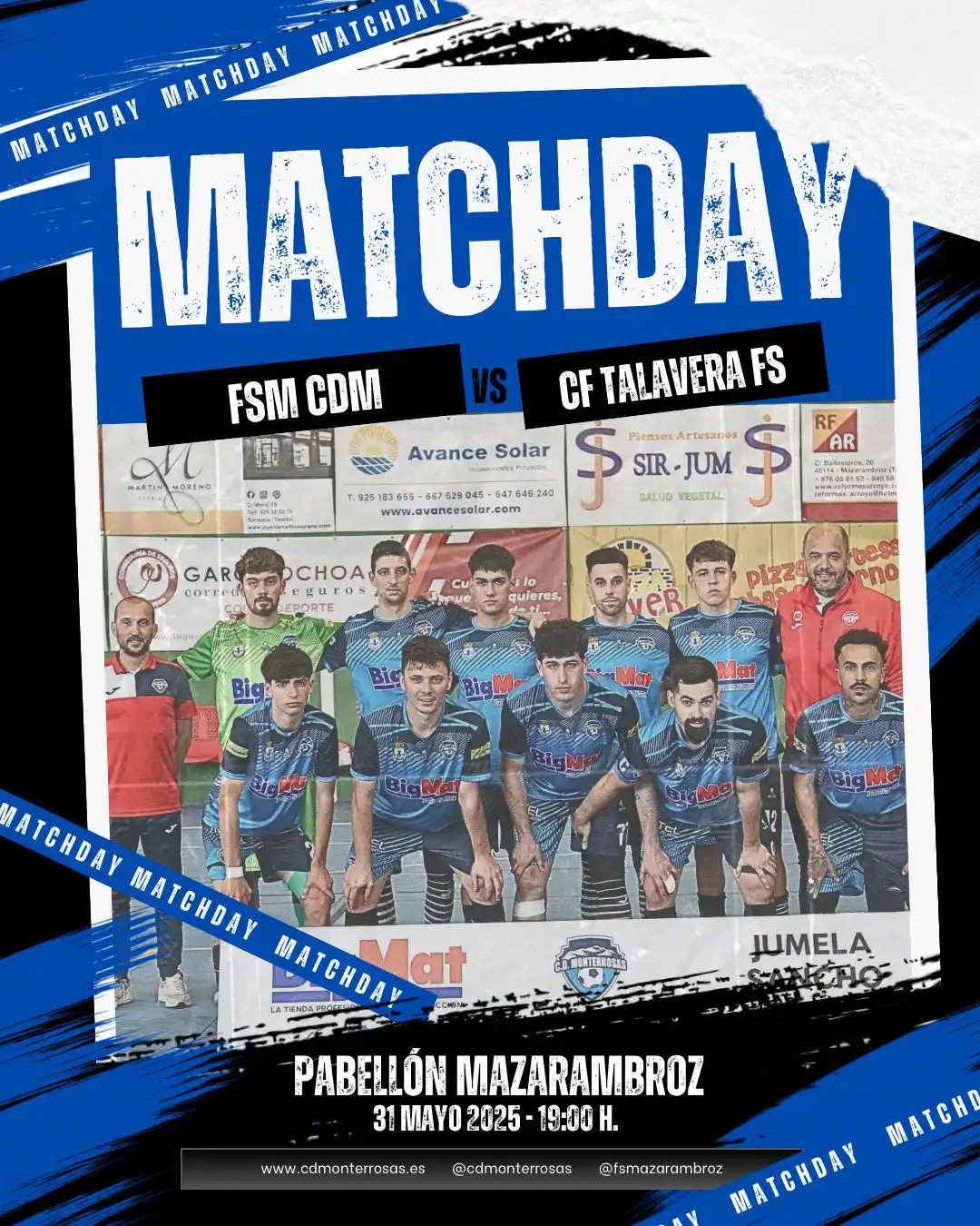 Image from CD MONTERROSAS: 🔵🔥 ¡¡HOY JUGAMOS!! 🔥🔵 📅 Sábado 31 Mayo 🏟 Pabellón Municipal Maz...