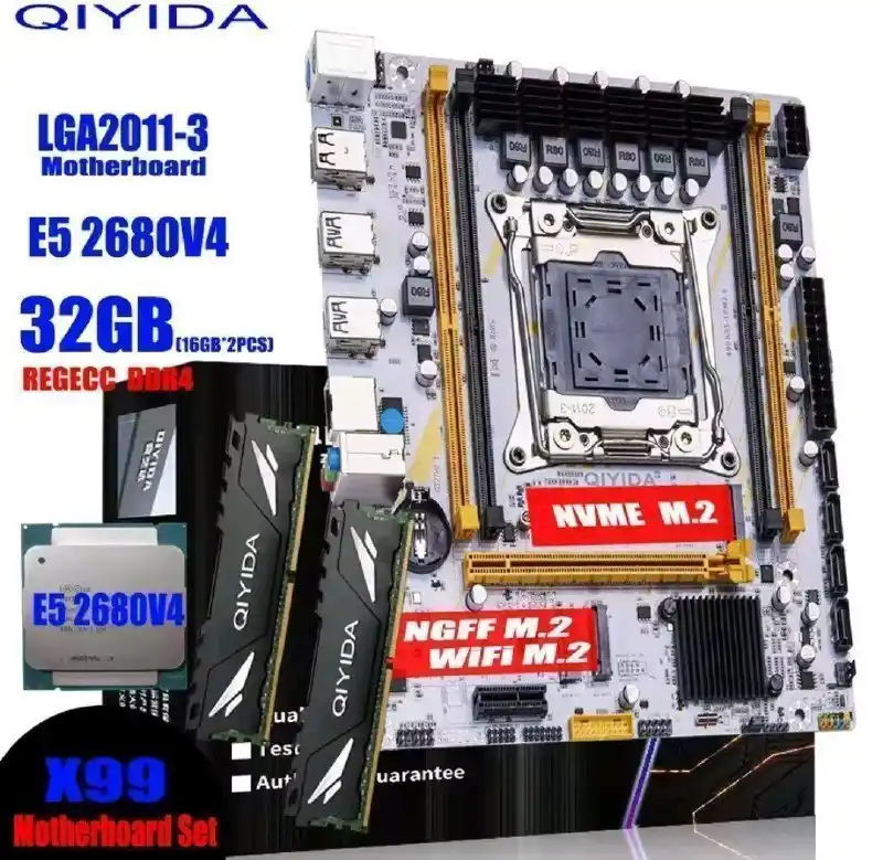 Image from Caça Preço Do Rocha !: 🔥KIT X99 QIYIDA K9S + XEON 2680V4 + 2X16GB  ⚠️Placa mãe tem suporte a...