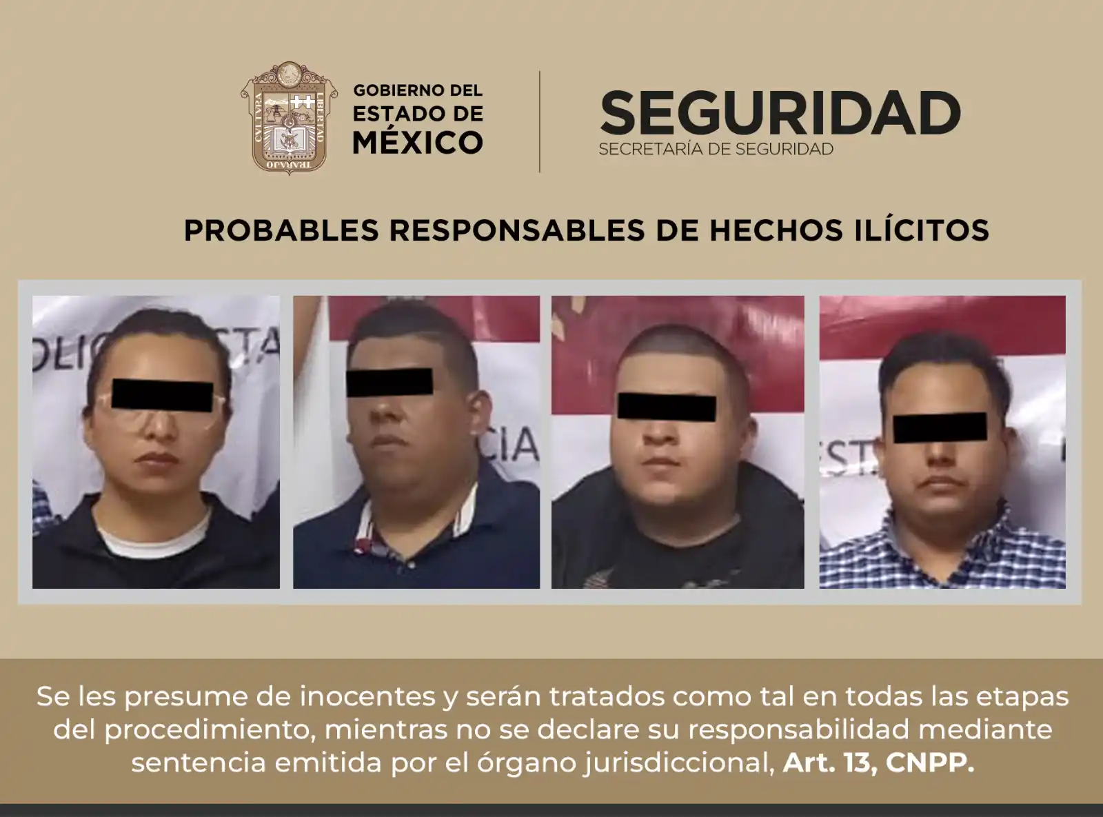 Image from Secretaría de Seguridad del Edomex : La *SSEdoméx*, en coordinación con la Policía Municipal, detuvo a cuat...