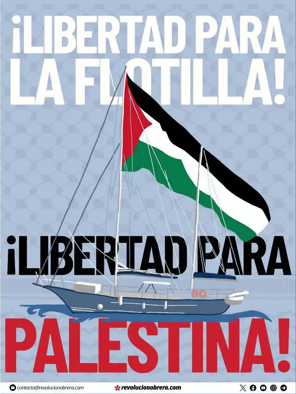 Image from Revolución Obrera: Las fuerzas sionistas israelies retienen a los tripulantes del Madleen...