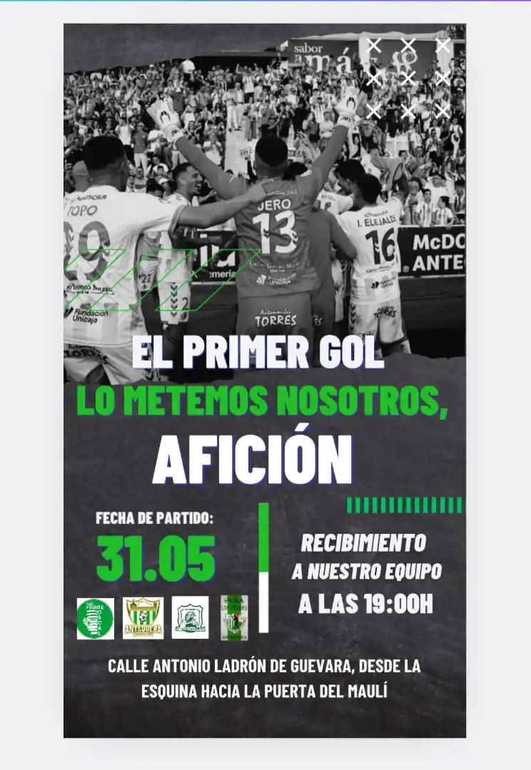 Image from El Córner Blanquiverde: 🚨 Las peñas del Antequera CF convocan a la afición para un recibimien...