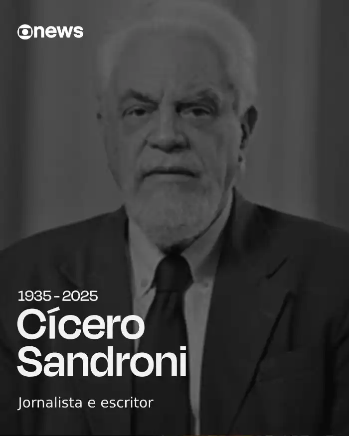 Image from GloboNews: Morreu na manhã desta terça-feira (17), aos 90 anos, o jornalista e es...