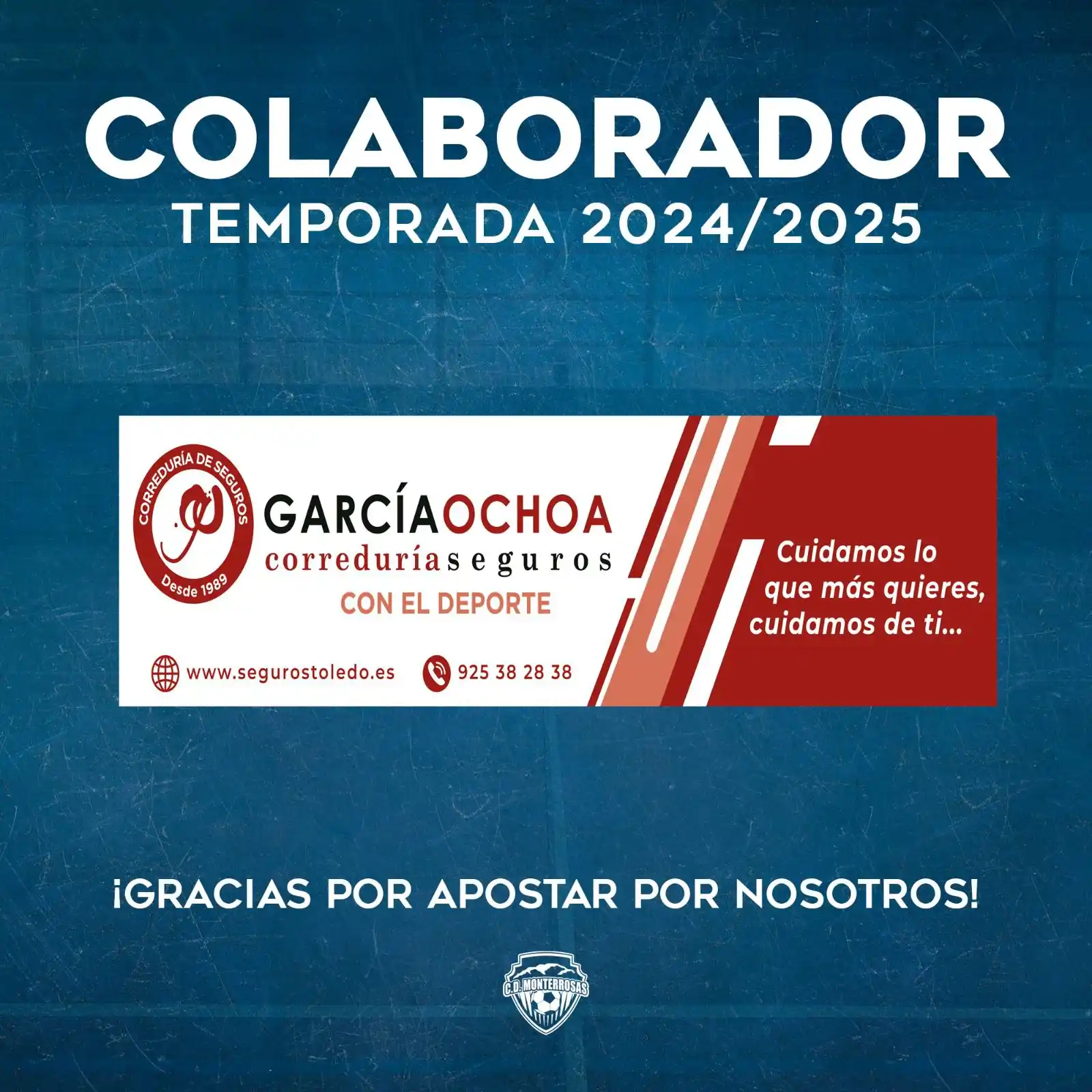 Image from CD MONTERROSAS: 🔵 NUEVO COLABORADOR ⚪️ ⚽ Correduría de seguros García Ochoa se conv...