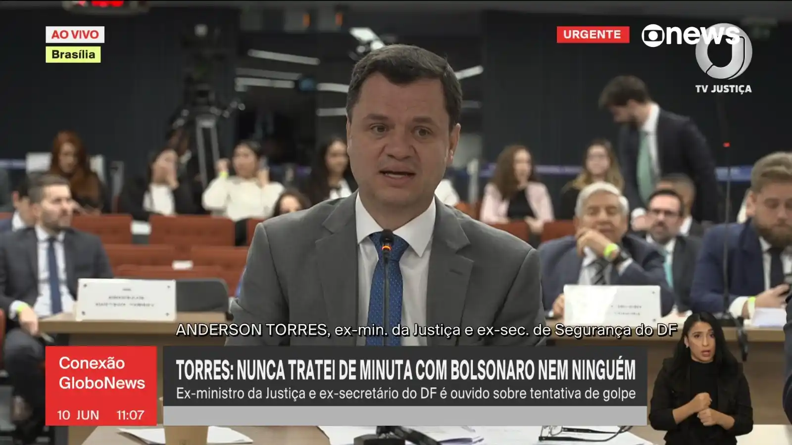 Image from GloboNews: O ex-ministro da Justiça Anderson Torres afirmou nesta terça-feira (10...