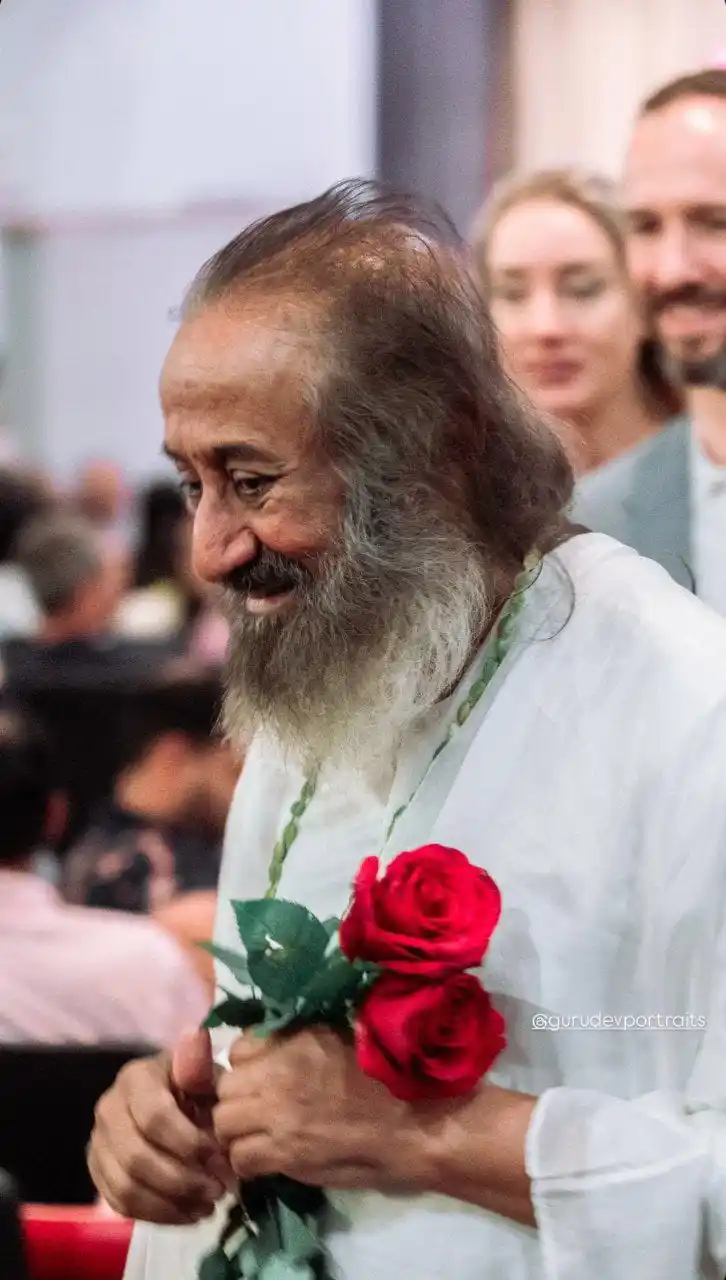 Image from Gurudev Sri Sri Quotes & QnA: Our universe, our world is a place where law of action governs, Dharma...