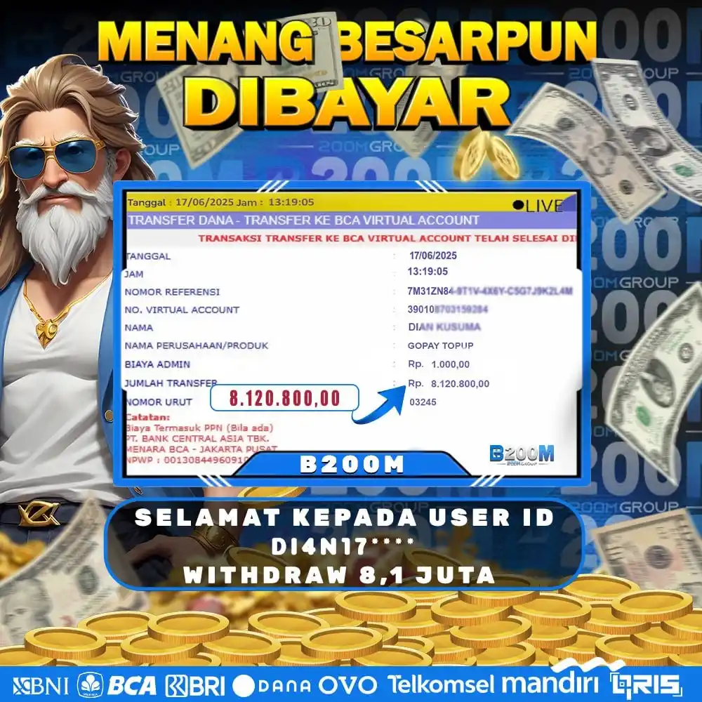 Image from SLOT B200M GACOR: SELAMAT KEPADA MEMBER YANG TELAH MENANG DI B200M ! DAFTAR DI B200M SEK...