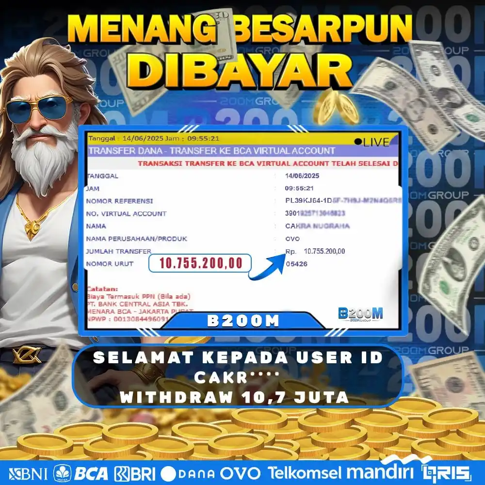 Image from SLOT B200M GACOR: SELAMAT KEPADA MEMBER YANG TELAH MENANG DI B200M ! DAFTAR DI B200M SEK...