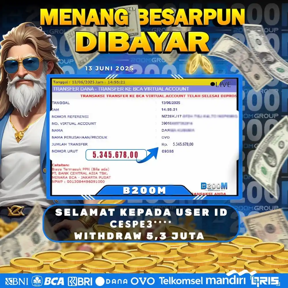 Image from SLOT B200M GACOR: SELAMAT KEPADA MEMBER YANG TELAH MENANG DI B200M ! DAFTAR DI B200M SEK...