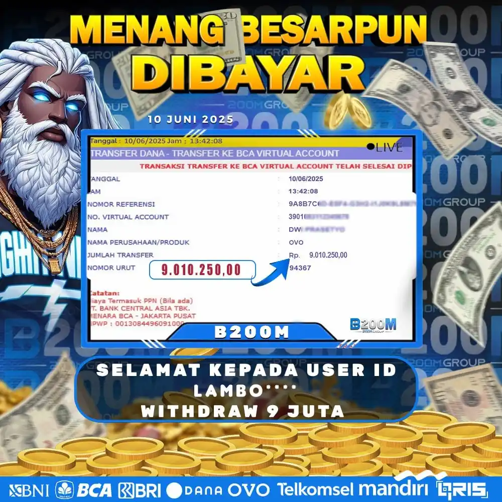 Image from SLOT B200M GACOR: SELAMAT KEPADA MEMBER YANG TELAH MENANG DI B200M ! DAFTAR DI B200M SEK...