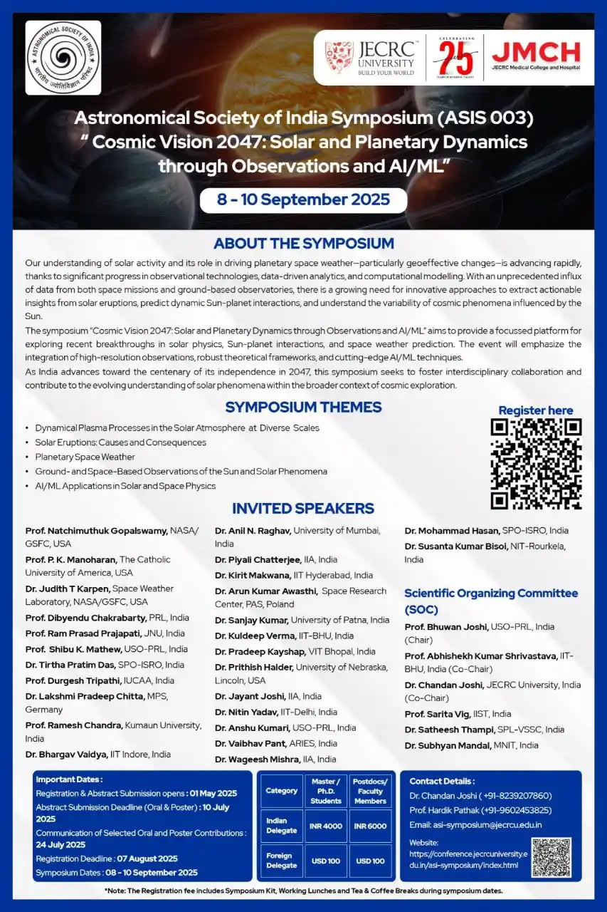 Image from Physics Aspirants: Symposium on "Cosmic Vision 2047: Solar and Planetary Dynamics through...