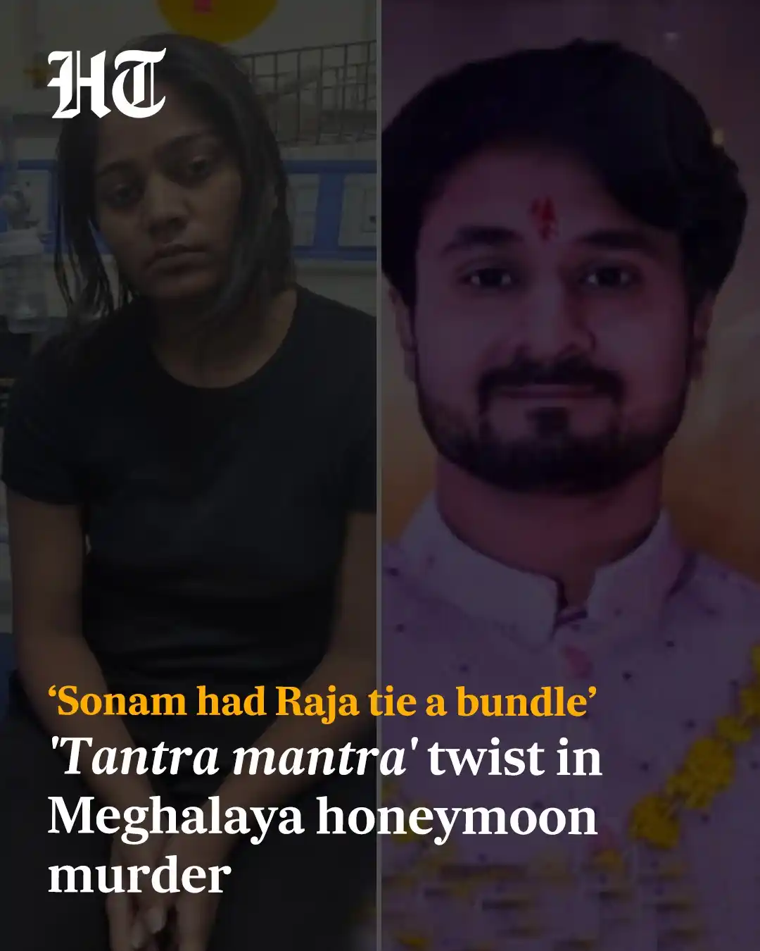 Image from Hindustan Times: The father of Raja Raghuvanshi, the Indore man who was murdered in Meg...