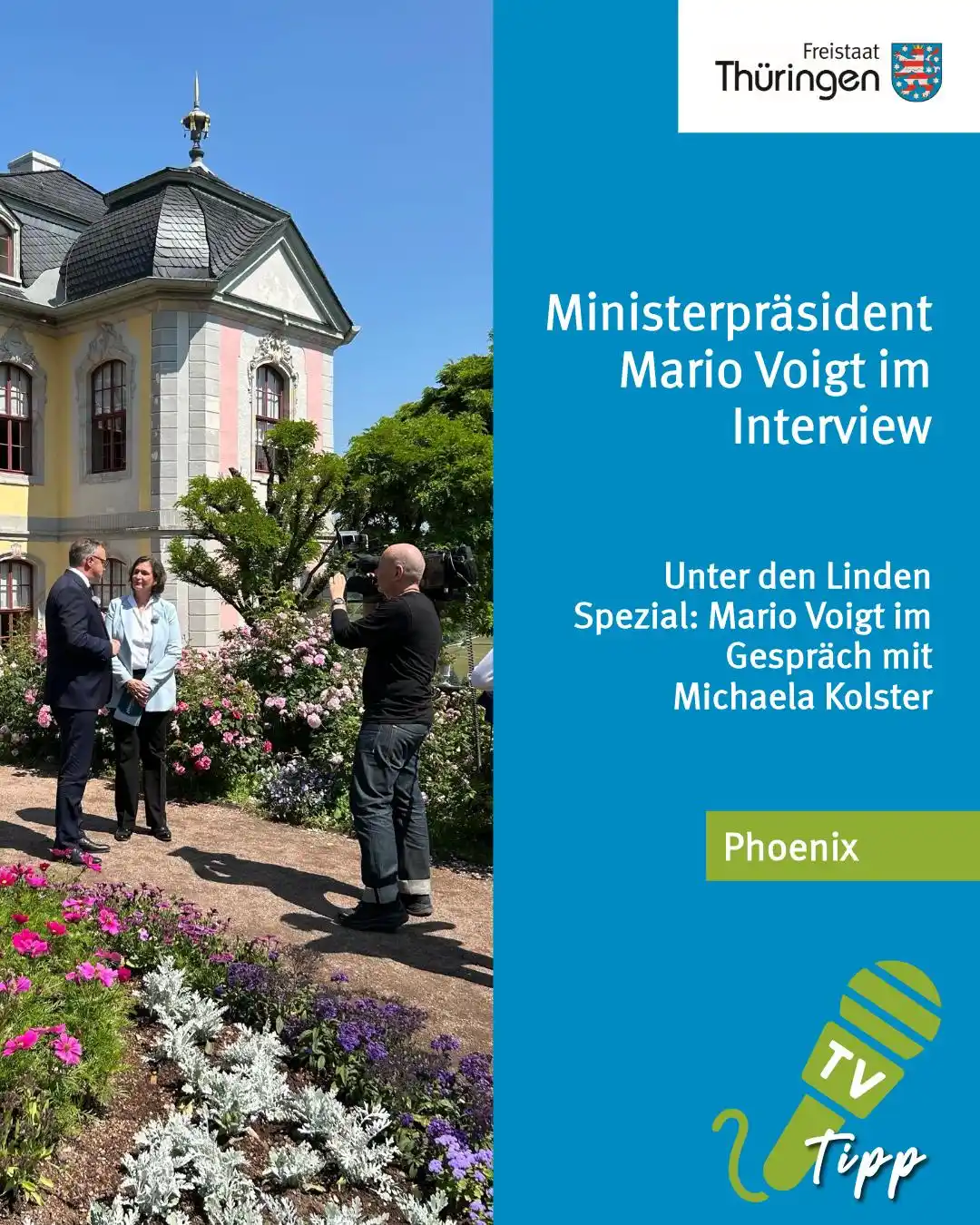 Image from Freistaat Thüringen: 📺 „Unter den Linden – Spezial“ mit Ministerpräsident Mario Voigt  Pol...