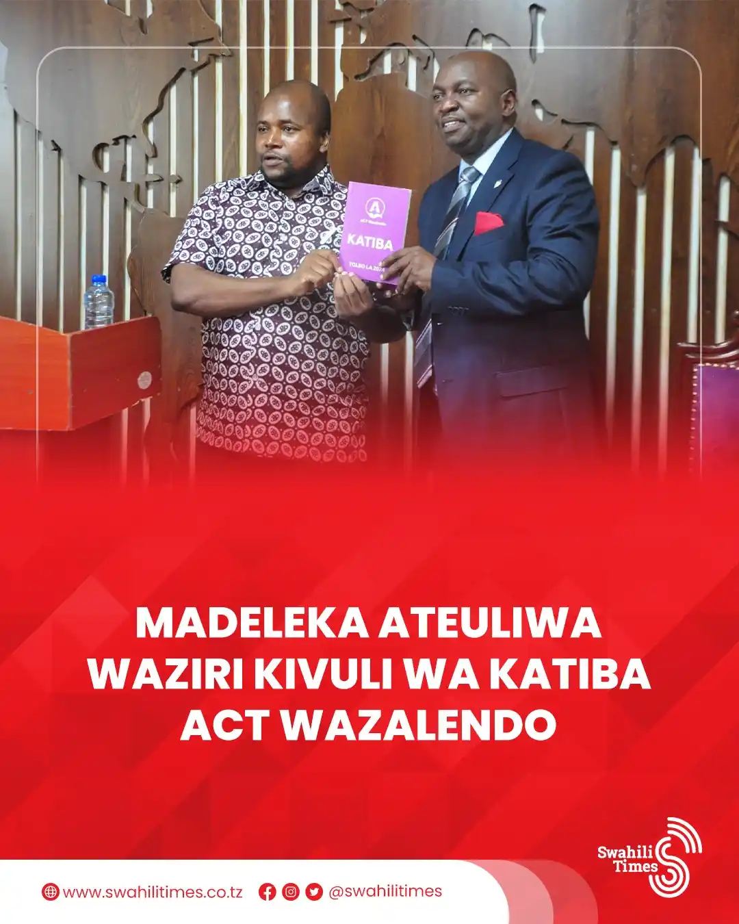 Image from Swahili Times: Wakili Peter Madeleka ameteuliwa kushika nafasi ya Waziri Kivuli wa Ka...
