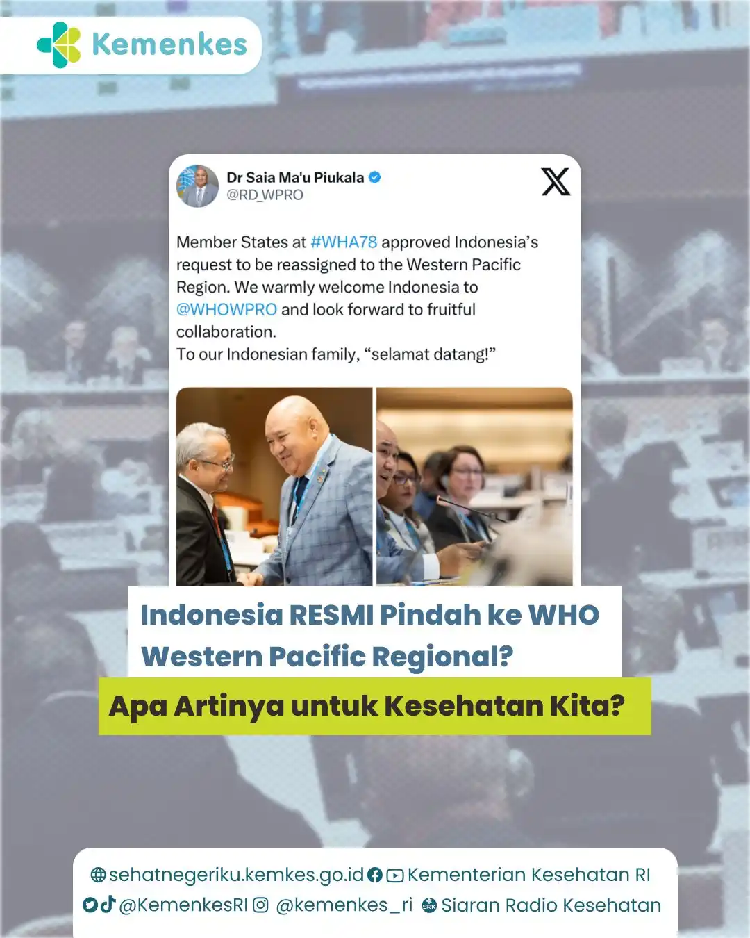 Image from Kementerian Kesehatan RI: *WHO WPRO, here we go!* 🌏✈️ <a class="text-blue-500 hover:underline ...