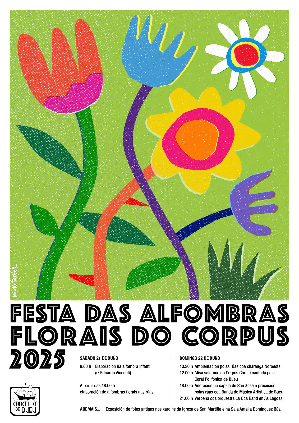 Image from Concello De Bueu: 🌺🌼 A vila de Bueu celebrará esta fin de semana, 21 e 22 de xuño, a F...