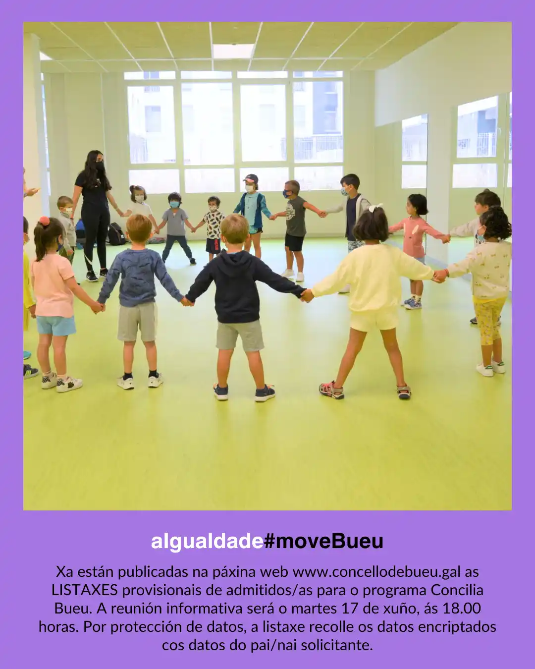 Image from Concello De Bueu: 🗣️ Acabamos de publicar as listaxes provisionais de admitidos/as para...
