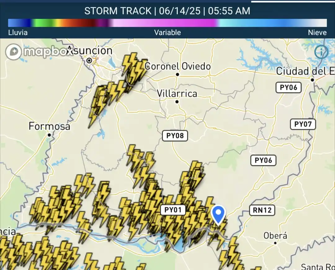 Image from Meteorología Encarnación: Actualización del aviso meteorológico | Tormentas intensas con fuerte ...