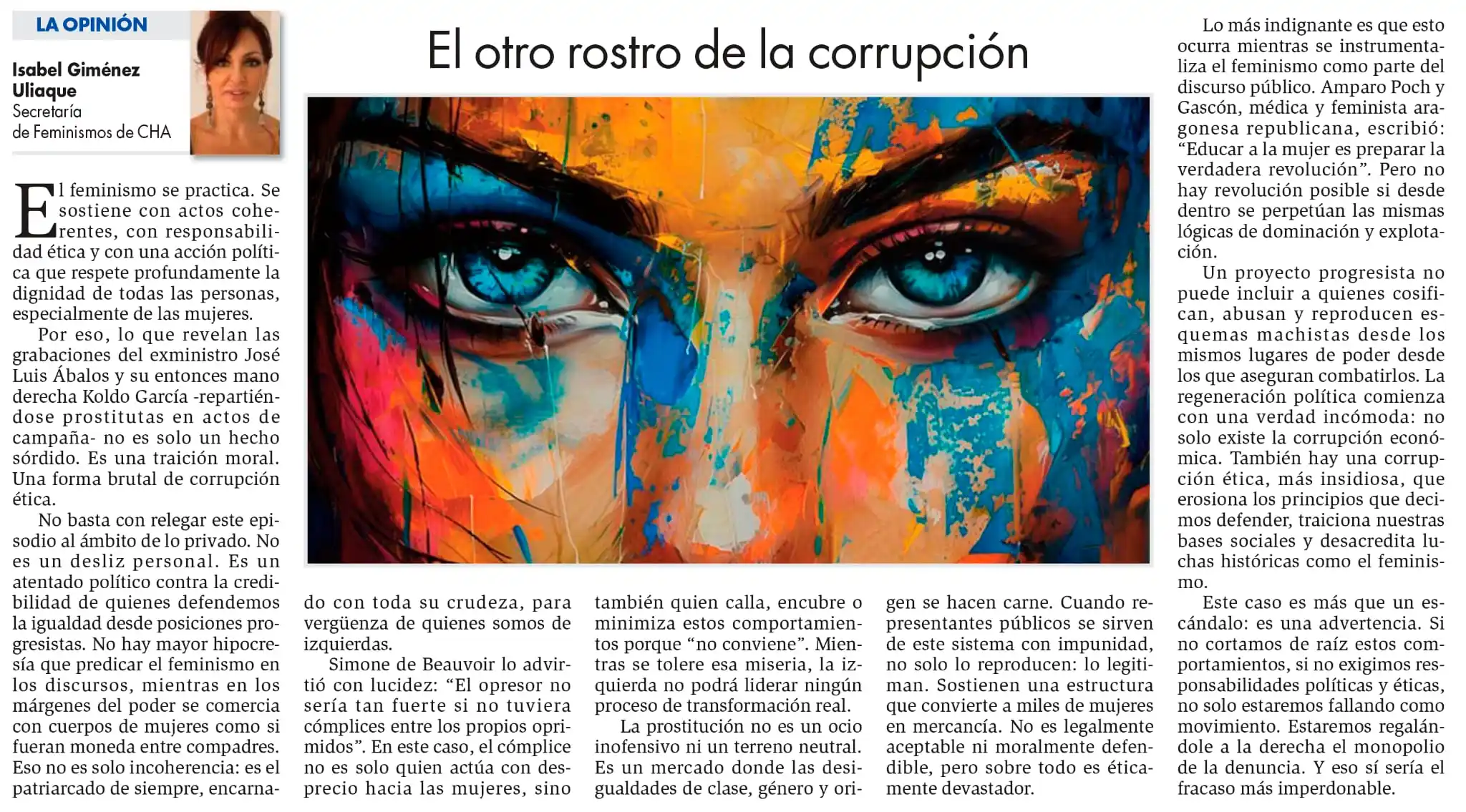 Image from Chunta Aragonesista: ✍️ Artículo de *Isabel Giménez* en *Diario de Teruel*. 🟣 El otro rost...