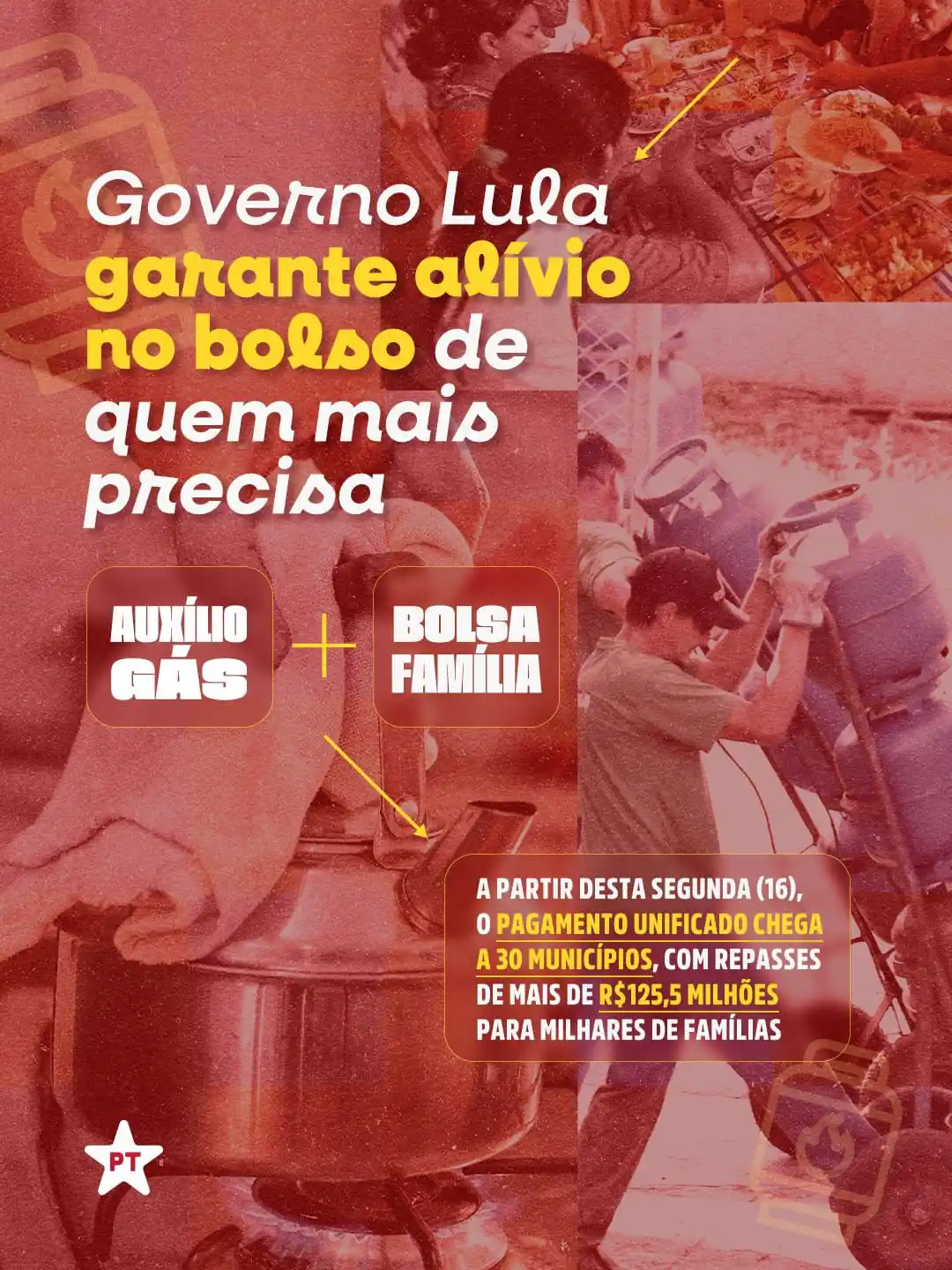 Image from PT - Partido dos Trabalhadores: 📢 Atenção, beneficiários do Bolsa Família e Auxílio Gás!💰 O pagament...