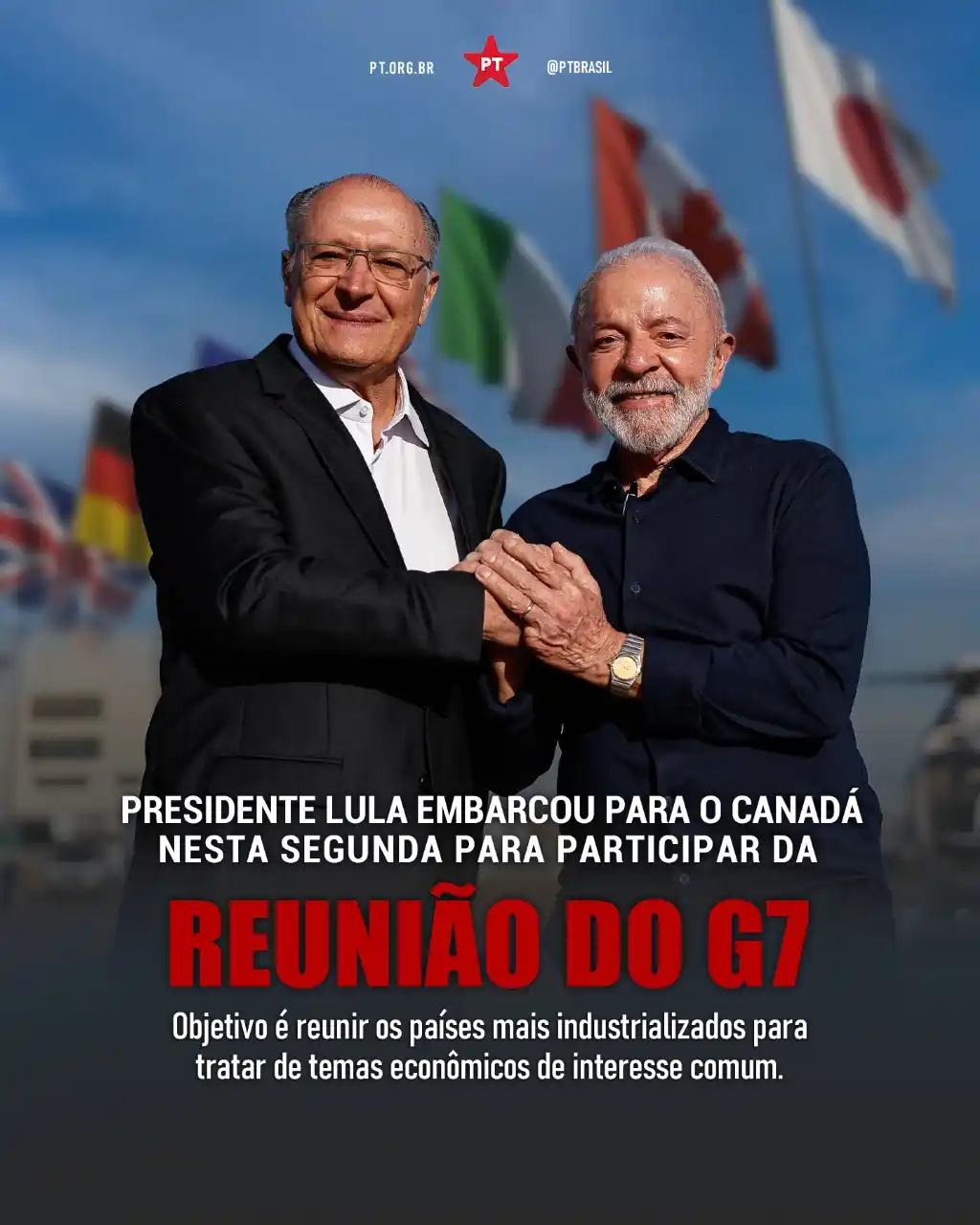 Image from PT - Partido dos Trabalhadores: 🌍 Brasil de volta ao debate global: Lula foi convidado para o G7 e em...