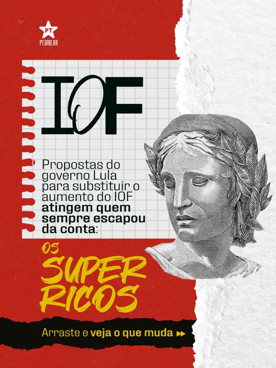Image from PT - Partido dos Trabalhadores: BRASIL JUSTO: Nova proposta para o IOF mira os super-ricos 💸  📍Em au...